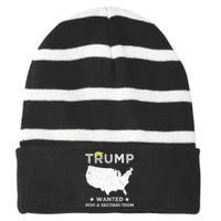 45 SQUARED TRUMP WANTED FOR SECOND TERM 2024 Striped Beanie with Solid Band