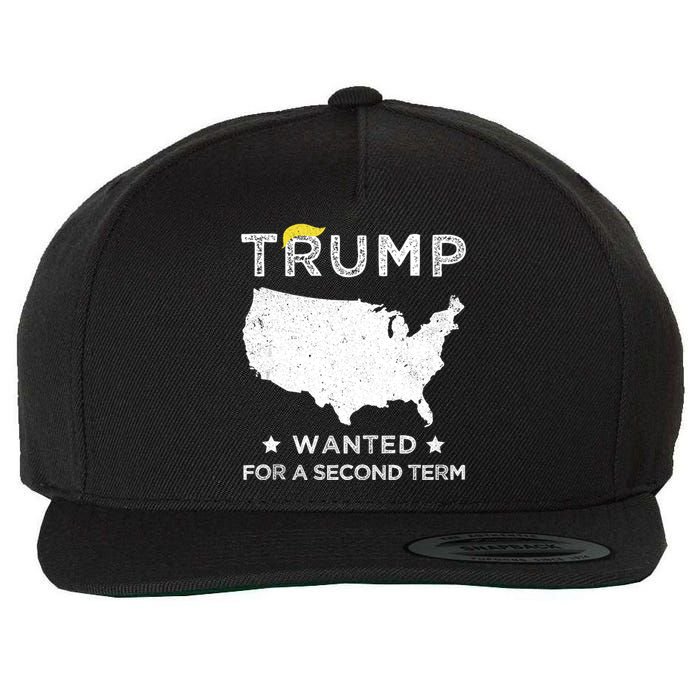 45 SQUARED TRUMP WANTED FOR SECOND TERM 2024 Wool Snapback Cap