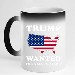 45 SQUARED TRUMP WANTED FOR SECOND TERM 2024 Pro Trump 11oz Black Color Changing Mug