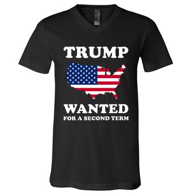 45 SQUARED TRUMP WANTED FOR SECOND TERM 2024 Pro Trump V-Neck T-Shirt