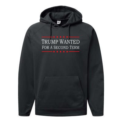 45 Squared Trump Wanted For Second Term 2024 Performance Fleece Hoodie