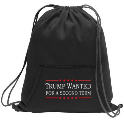 45 Squared Trump Wanted For Second Term 2024 Sweatshirt Cinch Pack Bag