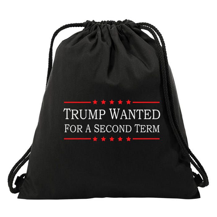 45 Squared Trump Wanted For Second Term 2024 Drawstring Bag