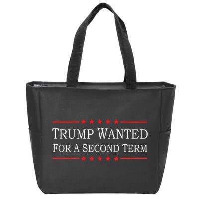 45 Squared Trump Wanted For Second Term 2024 Zip Tote Bag