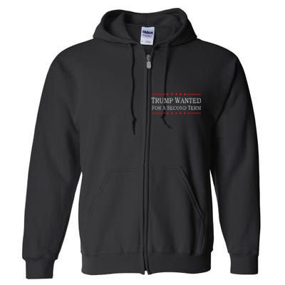 45 Squared Trump Wanted For Second Term 2024 Full Zip Hoodie