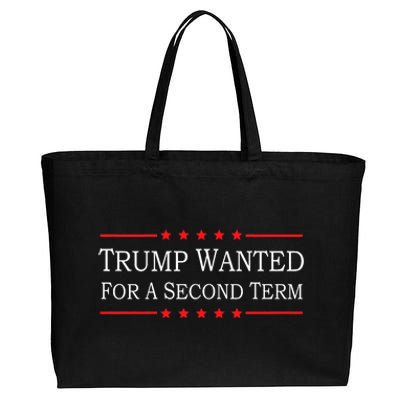 45 Squared Trump Wanted For Second Term 2024 Cotton Canvas Jumbo Tote