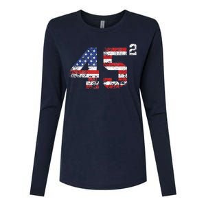 45 Squared Trump 2024 Womens Cotton Relaxed Long Sleeve T-Shirt