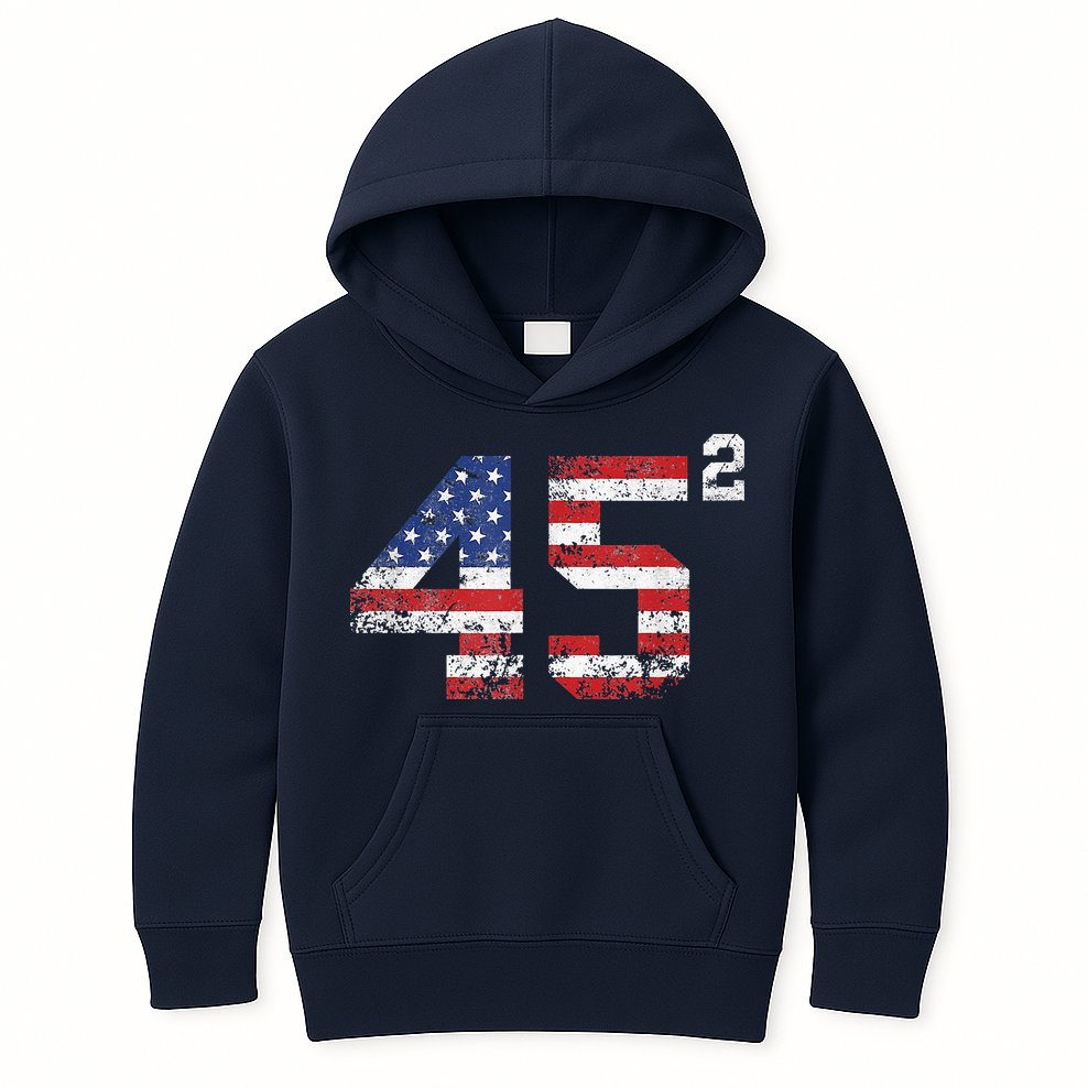 45 Squared Trump 2024 Kids Hoodie
