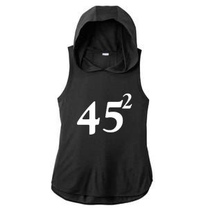 45 Squared Trump 2024 Second Term Ladies PosiCharge Tri-Blend Wicking Draft Hoodie Tank