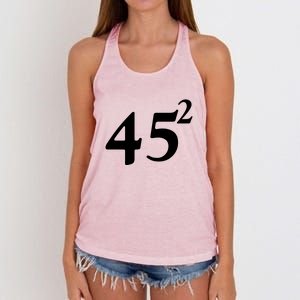 45 Squared Trump 2024 Second Term Women's Knotted Racerback Tank