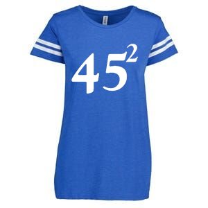 45 Squared Trump 2024 Second Term Enza Ladies Jersey Football T-Shirt