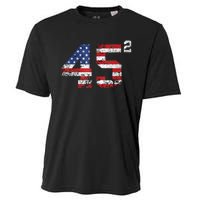 45 Squared Trump Second Term American Flag Vintage Cooling Performance Crew T-Shirt