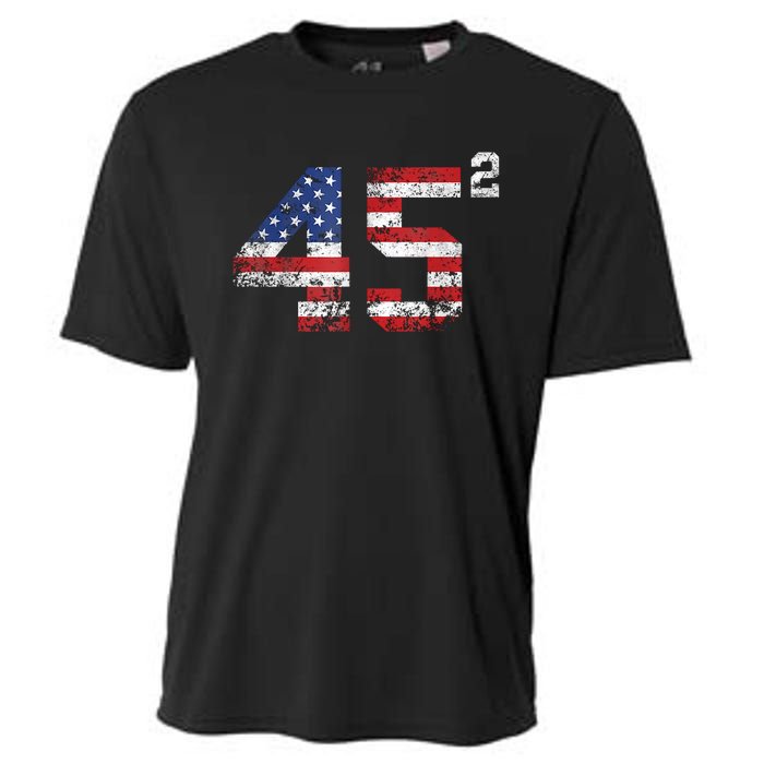 45 Squared Trump Second Term American Flag Vintage Cooling Performance Crew T-Shirt