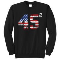 45 Squared Trump Second Term American Flag Vintage Sweatshirt