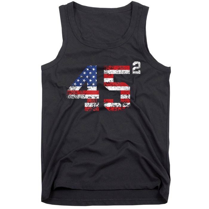 45 Squared Trump Second Term American Flag Vintage Tank Top