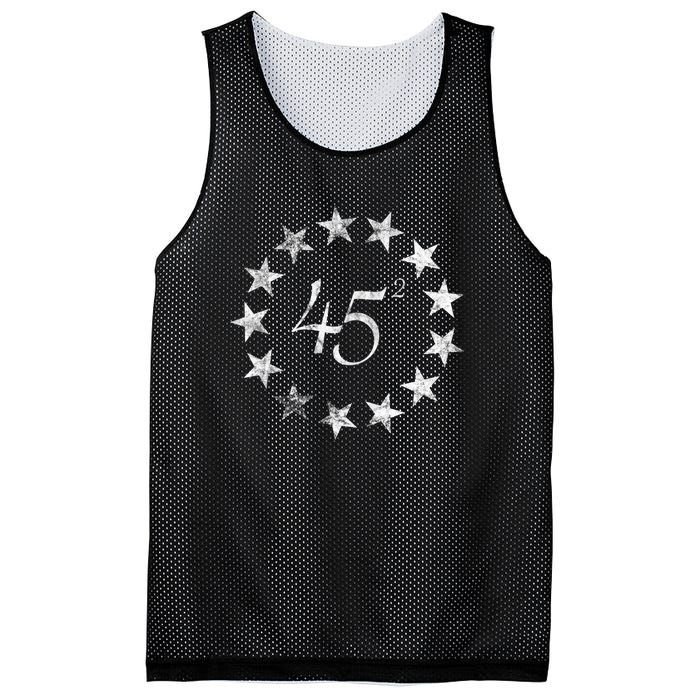 45 Squared Trump Betsy Ross Flag 2020 Second Term Mesh Reversible Basketball Jersey Tank