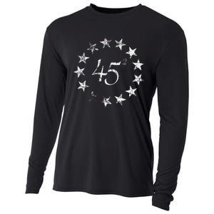 45 Squared Trump Betsy Ross Flag 2020 Second Term Cooling Performance Long Sleeve Crew