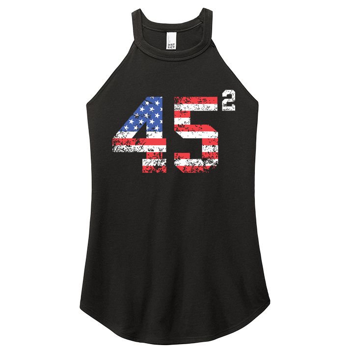 45 Squared Trump 2024 Second Term Usa Vintage Women's Perfect Tri Rocker Tank