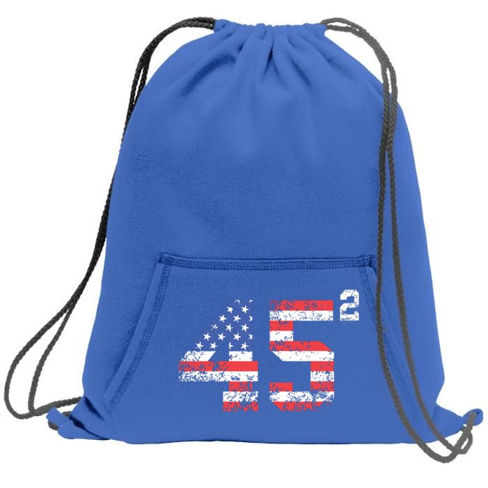 45 Squared Trump 2024 Second Term Usa Vintage Sweatshirt Cinch Pack Bag