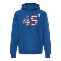 45 Squared Trump 2024 Second Term Usa Vintage Premium Hoodie