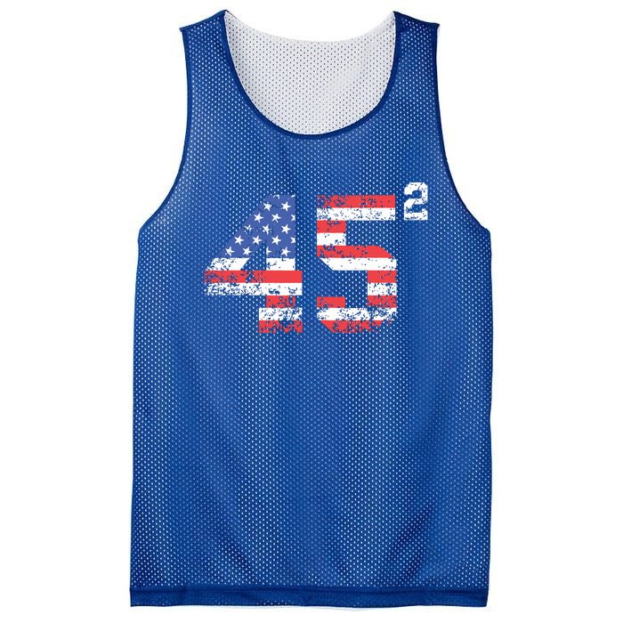 45 Squared Trump 2024 Second Term Usa Vintage Mesh Reversible Basketball Jersey Tank