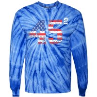 45 Squared Trump 2024 Second Term Usa Vintage Tie-Dye Long Sleeve Shirt