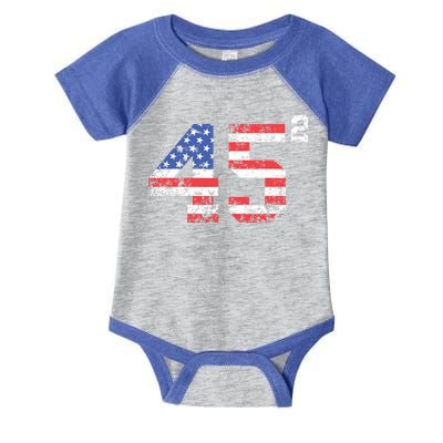45 Squared Trump 2024 Second Term Usa Vintage Infant Baby Jersey Bodysuit