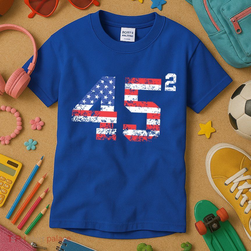 45 Squared Trump 2024 Second Term Usa Vintage Kids T-Shirt