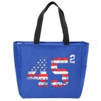 45 Squared Trump 2024 Second Term Usa Vintage Zip Tote Bag