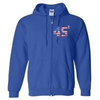 45 Squared Trump 2024 Second Term Usa Vintage Full Zip Hoodie