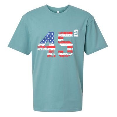 45 Squared Trump 2024 Second Term Usa Vintage Sueded Cloud Jersey T-Shirt
