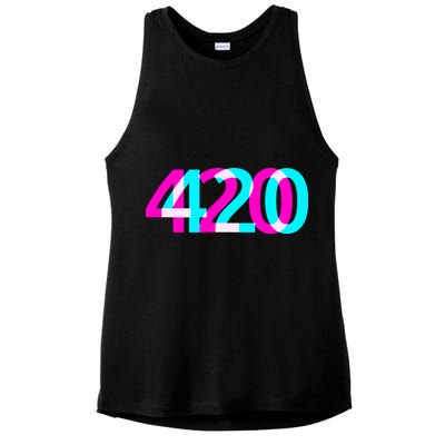 420 Stoner Weed Cannabis Marijuana Kush Joint Ladies PosiCharge Tri-Blend Wicking Tank