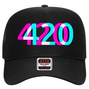 420 Stoner Weed Cannabis Marijuana Kush Joint High Crown Mesh Back Trucker Hat