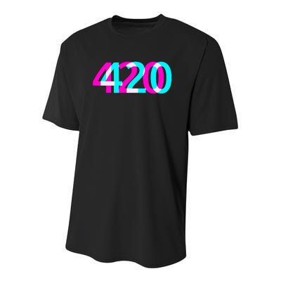 420 Stoner Weed Cannabis Marijuana Kush Joint Youth Performance Sprint T-Shirt