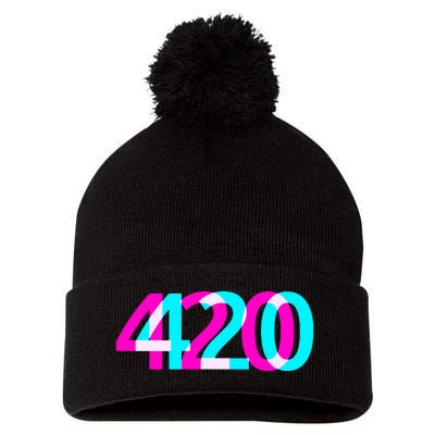 420 Stoner Weed Cannabis Marijuana Kush Joint Pom Pom 12in Knit Beanie