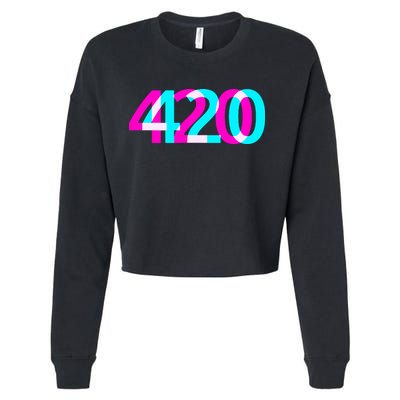 420 Stoner Weed Cannabis Marijuana Kush Joint Cropped Pullover Crew