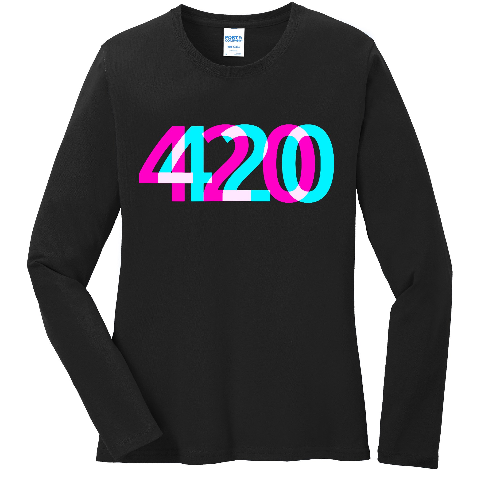 420 Stoner Weed Cannabis Marijuana Kush Joint Ladies Long Sleeve Shirt