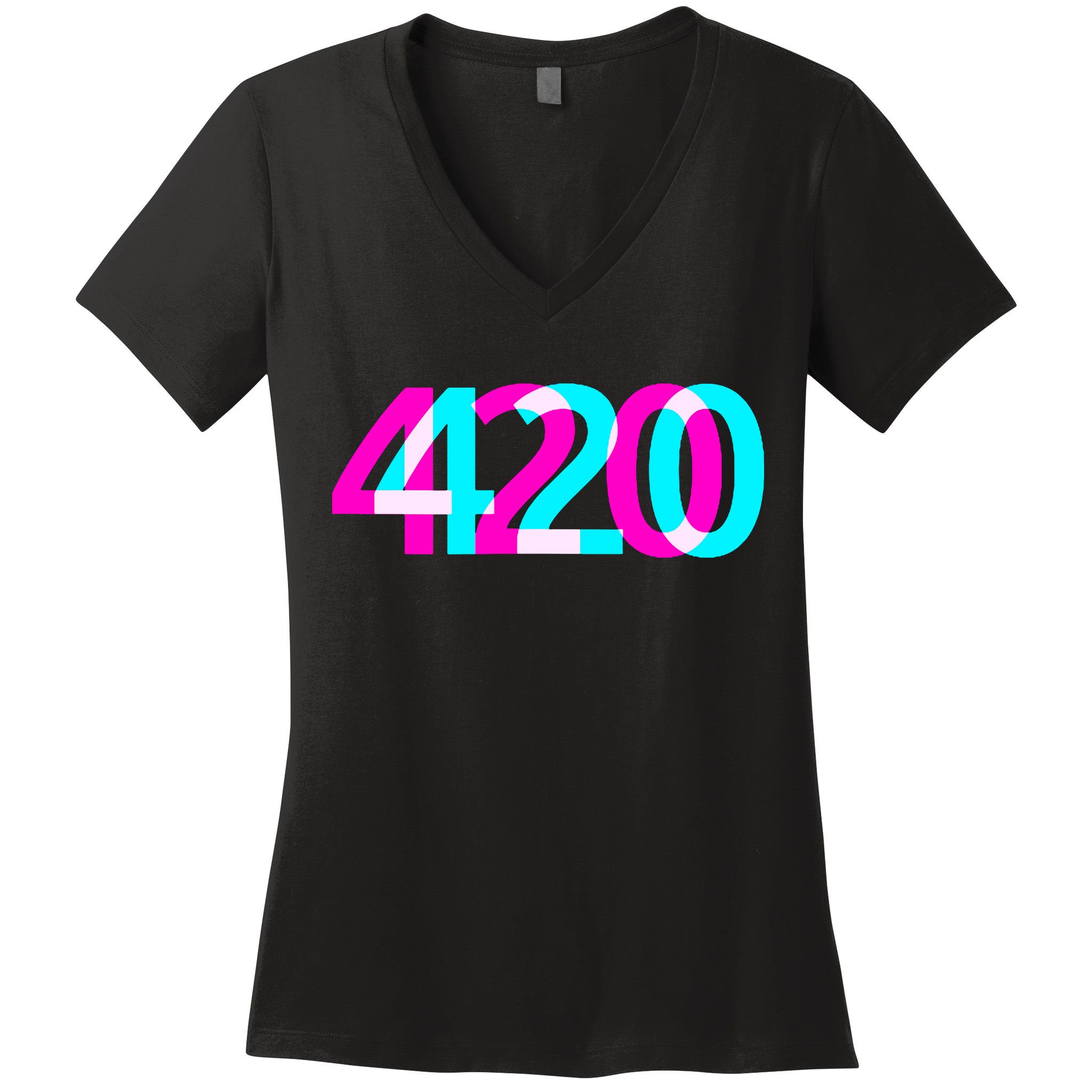 420 Stoner Weed Cannabis Marijuana Kush Joint Women's V-Neck T-Shirt