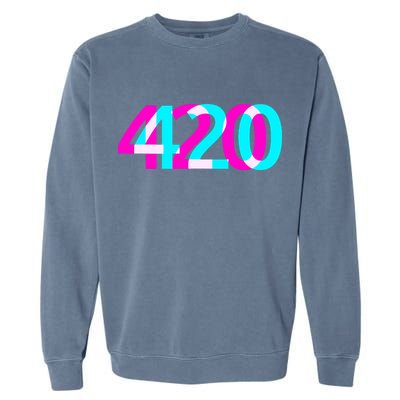 420 Stoner Weed Cannabis Marijuana Kush Joint Garment-Dyed Sweatshirt