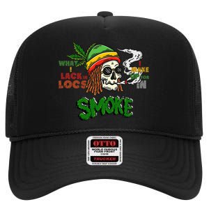 420 Smoke Weed Funny Marijuana Cannabis Leaf Rasta High Crown Mesh Back Trucker Hat