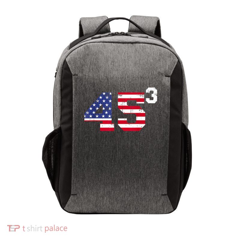 45³ Trump 2028 45 Cubed Third Term President American Flag Vector Backpack
