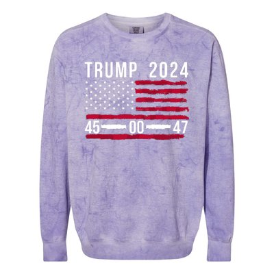 47 Trump 2024 Colorblast Crewneck Sweatshirt