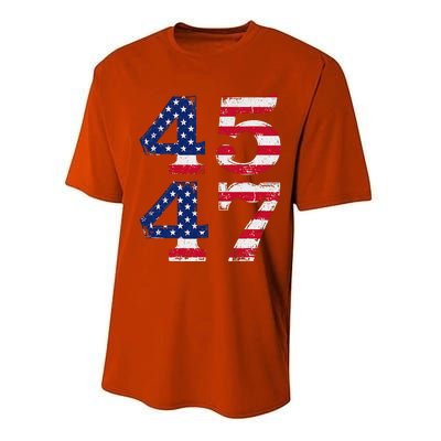 4547 Trump 2024 Vintage Usa Flag Retro 45 47 Trump 2024 Performance Sprint T-Shirt