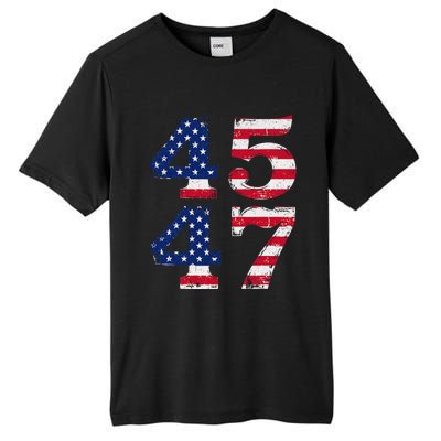 4547 Trump 2024 Vintage Usa Flag Retro 45 47 Trump 2024 Tall Fusion ChromaSoft Performance T-Shirt