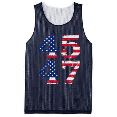 4547 Trump 2024 Vintage Usa Flag Retro 45 47 Trump 2024 Mesh Reversible Basketball Jersey Tank