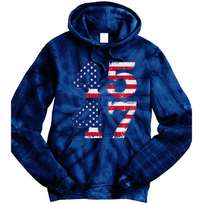 4547 Trump 2024 Vintage Usa Flag Retro 45 47 Trump 2024 Tie Dye Hoodie