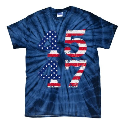 4547 Trump 2024 Vintage Usa Flag Retro 45 47 Trump 2024 Tie-Dye T-Shirt