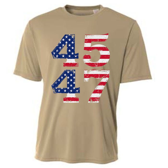 4547 Trump 2024 Vintage Usa Flag Retro 45 47 Trump 2024 Cooling Performance Crew T-Shirt