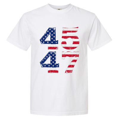 4547 Trump 2024 Vintage Usa Flag Retro 45 47 Trump 2024 Garment-Dyed Heavyweight T-Shirt