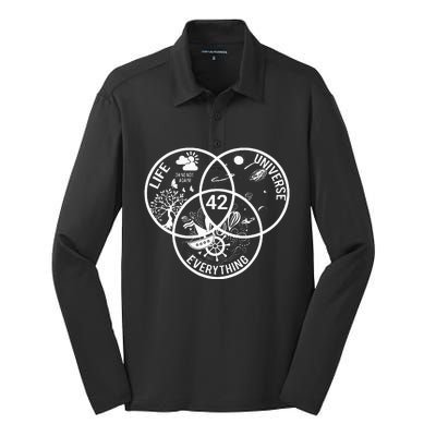 42 The Answer To Life The Universe And Everything Silk Touch Performance Long Sleeve Polo